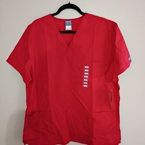Cherokee Red V-Neck Scrub Top NWT